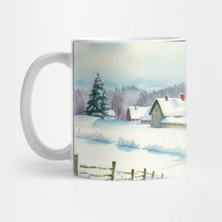 Chritsmas Snow Winter Watercolor Landscapes series 15 Mug